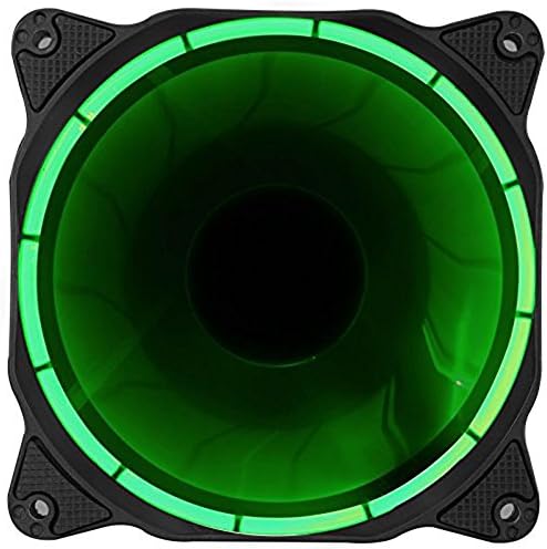 Novonest 120mm Green LED Silent Fan for Computer Cases, CPU Coolers, and Radiators Ultra Quiet High Airflow Computer Case Fan, Single Pack