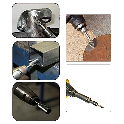 JTENG 10 Teilig Bohrer Fräser Set Raspel Set Bohrmaschine Kugelfräser Zylinderfräser Zapfenfräser Konusfräser Fur Dremel Kabelgebundenes Multifunktionswerkzeug Schleifen, Schleifen, Polieren - 2