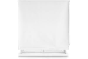 WELL HOME MOBILIARIO & DECORACIÓN Estor Enrollable Opaco Liso - Blanco Roto, 130 x 175cm (Ancho x Largo)/Tamaño de la Tela 127 x 170cm