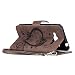 Galaxy J3 2016 Case,Samsung J3 2016 Wallet Case,Leeook Retro Elegant Pretty Creative Borwn Embossing Love Heart Butterfly Flower Flip PU Leather Fold Wallet Pouch Case with Strap Stand Credit Card ID Cash Holders Book Style Stand Function Magnetic Closure Case Cover for Samsung Galaxy J3 2016 + 1x Black Stylus