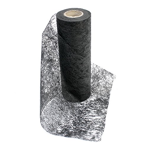 Vlies Band, Tischband 23cm - 20 Meter, schwarz/ grau/ TOP Preis !!! (schwarz)