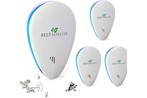 COODAY Repeller parassiti ultrasuoni,4 pack，Repeller ad ultrasuoni per topi,Repeller per zanzare,Repeller elettrico extra forte per ragni,Trappole per topi,scarafaggi,puntine