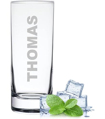 polar-effekt Set di 6 bicchieri da 425 ml, con incisione personalizzata, senza BPA, ideali per succhi di frutta, cocktail, long drink, bicchieri da acqua trasparenti