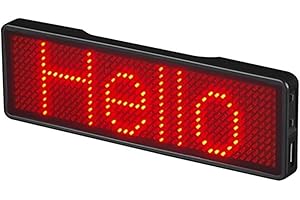 DollaTek Wireless LED Ricaricabile Targhetta con Nome Scheda Messaggio a Scorrimento Programmabile Fai da Te Mini Display a LED per Centri Commerciali Party Hotel - Rosso