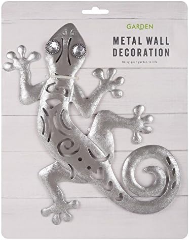 Metal Garden Gekko Metal And Crystal Wall Art Decoration