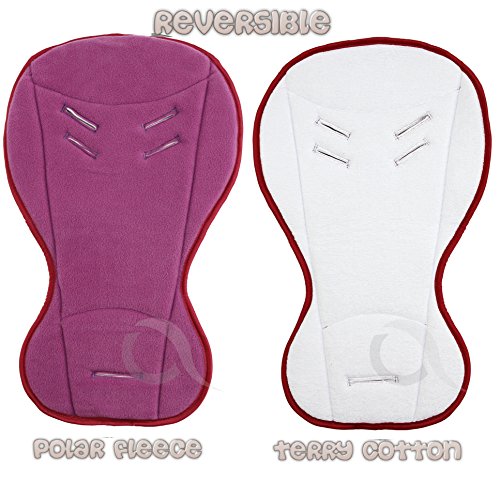 Baby car seat buggy INSERT LINER - REVERSIBLE Summer and Winter 2-in-1 (fuschia & white)