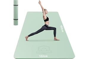 HAPBEAR Tappetino Yoga Grande, 183x122cm /198×137cm×6mm, Antiscivolo Professionale Con Superficie Testurizzata per Yoga, Ginnastica, Allenamento, Pilates