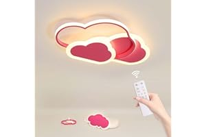 ZEKEI Plafoniera a LED, lampada da soffitto creativo nuvole, 32W 2700lm 42cm, con telecomando dimmerabile 3000-6500K, bianche moderne applique per soggiorno camera da letto corridoio e camera dei bambini