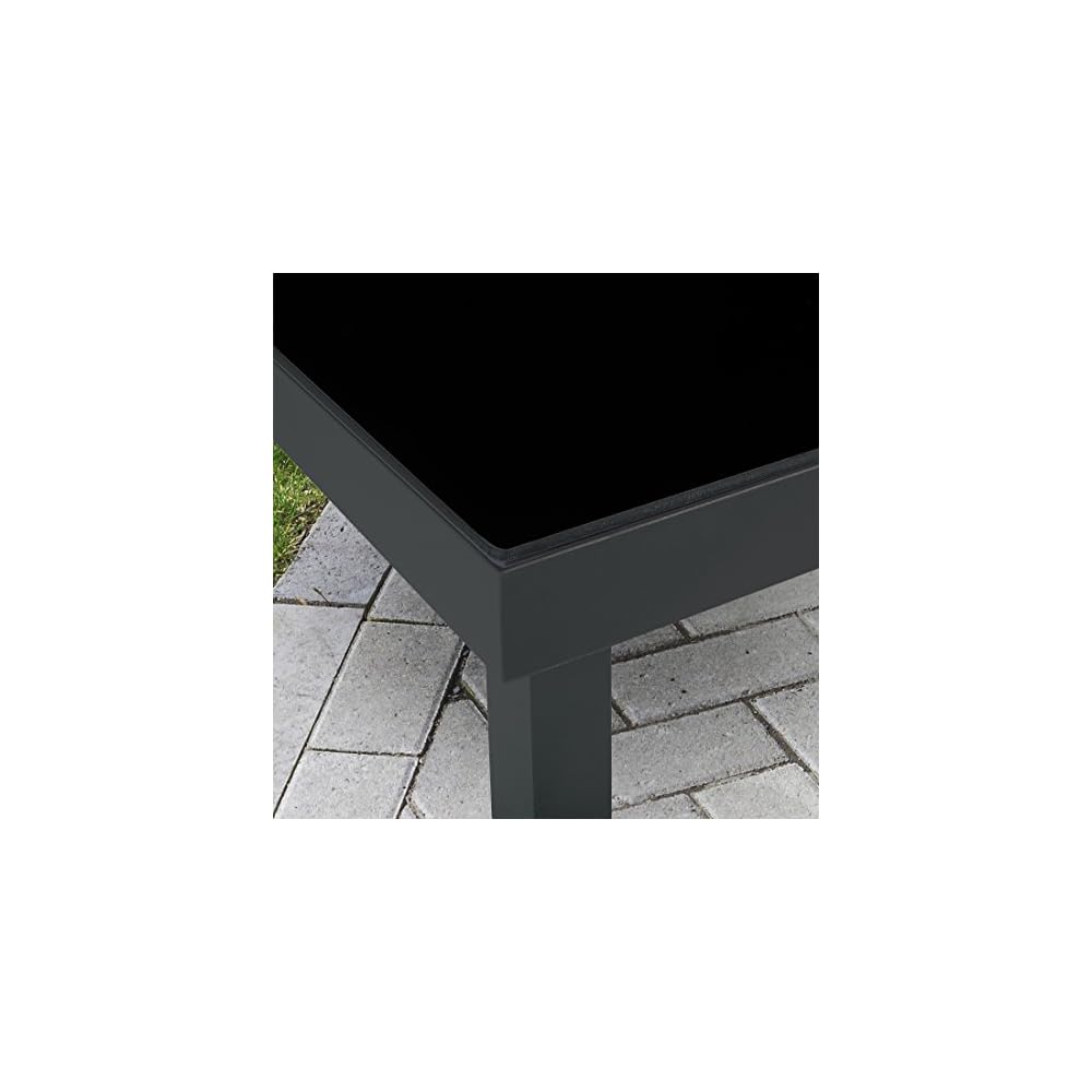 Ultranatura Gartentisch mit Glasplatte der Serie Korfu, Terrassentisch