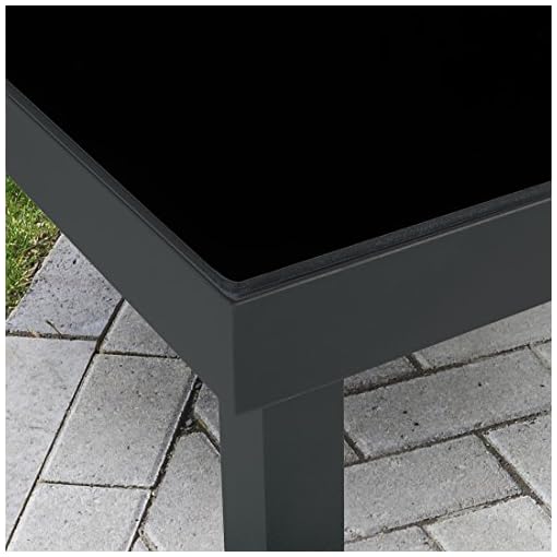 Ultranatura Gartentisch mit Glasplatte der Serie Korfu, Terrassentisch