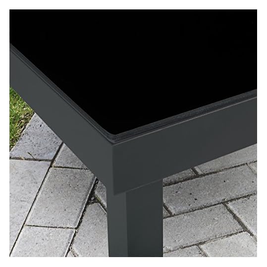 Ultranatura Gartentisch mit Glasplatte der Serie Korfu, Terrassentisch