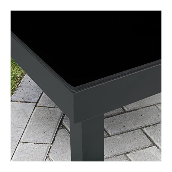 Ultranatura Gartentisch mit Glasplatte der Serie Korfu, Terrassentisch