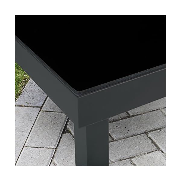 Ultranatura Gartentisch mit Glasplatte der Serie Korfu, Terrassentisch