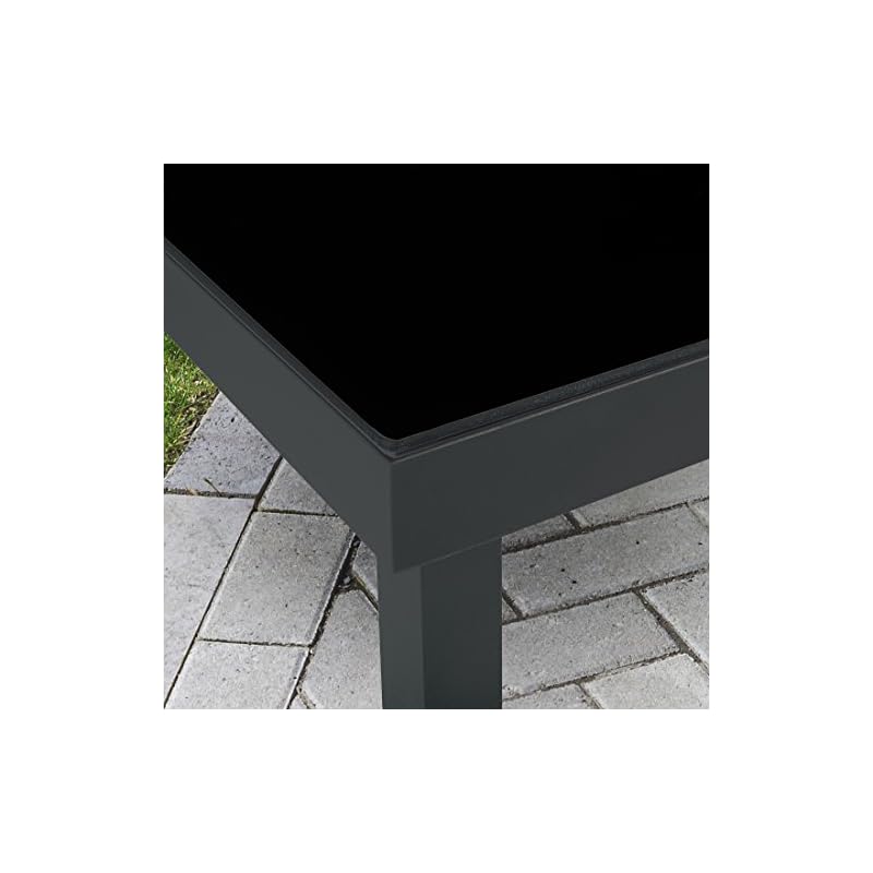 Ultranatura Gartentisch mit Glasplatte der Serie Korfu, Terrassentisch