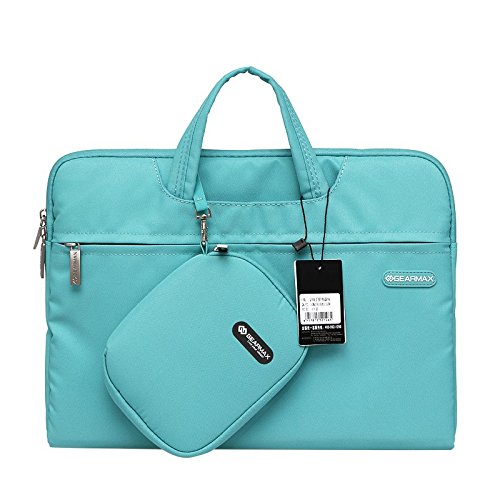 Gearmax® Campus Slim Case 15.4" Waterproof Laptop Messenger Bag for with Small Case and Mousepad, Turquoise Blue Color