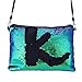 Produktbild Zolimx Damen Geldbörse Mode-Outdoor-Solid Color Pailletten Handtasche Schultertasche Tote Farbwechsel einseitige Umhängetasche Kosmetiktasche (Grün)