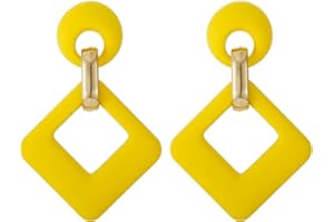 SIXDUTON Orecchini Quadrati in Acrilico, Vintage e Piuttosto Esagerati Orecchini Eleganti Colorati, Adatti per Donne e Ragazze in Estate