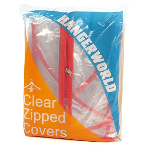 6 wasserabweisende Kleidersäcke – transparent mit buntem Saum – 100cm – Hangerworld - 13