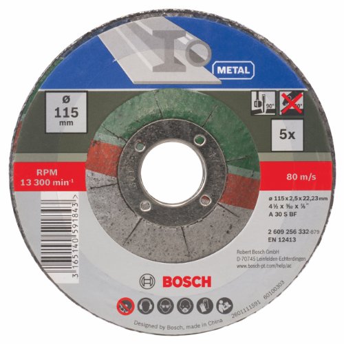 Bosch 2609256332 DIY Trennscheiben Metall 115 mm ø x 2.5 mm gekröpft, 5er set - 2