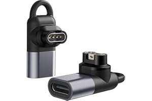 MoKo Adaptateur USB C vers Garmin 2-Pack, Connecteur Câble Chargeur Type C à 90 Degrés Transfert de Données Compatible avec Garmin Fenix 7/7S/7X/6/6S/6X/5/5S/5X/Forerunner 245/255/Vivoactive 3, Gris