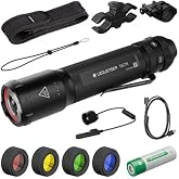Ledlenser TAC7R Outdoor set - Taktiksel LED şarj edilebilir fener 3200lm, 10 mod dahil RGB, stroboskop, &ccedil;ok lens teknolojisi,