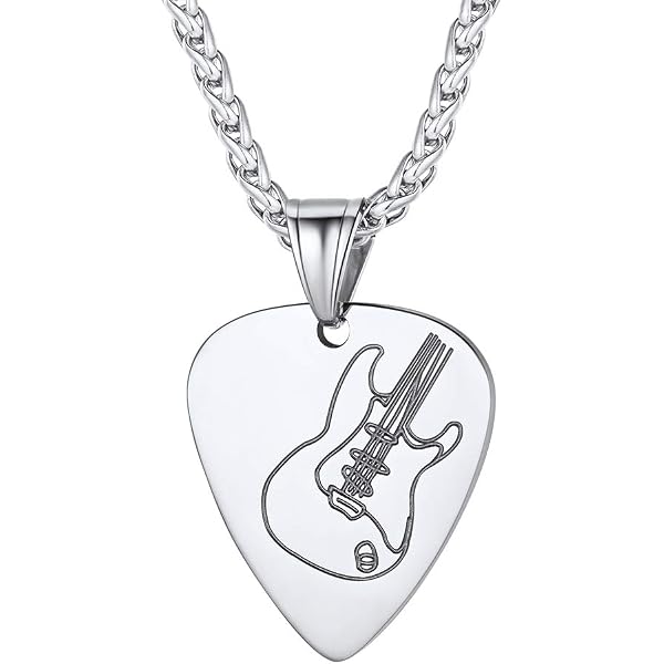 YFN Collana in argento sterling 925 musica chitarra ciondolo