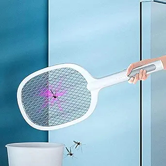 Ritmo 2 in 1 Bug Zapper, Electric Fly Swatter Mosquitoes Killing without Waving Hands, Fly Zapper Indoor Mosquito Swatter Suitable for Home and Outdoor, 3000 Volts & USB Charger