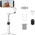 Insta360 Flow 2 Pro Vlog Bundle White - Foldable AI Phone Gimbal, Track in 200+ Apps With Apple DockKit, 360º Pan Tracking, Built-In Tripod/Selfie Stick, Remote Control, Spotlight/Backpack Mount