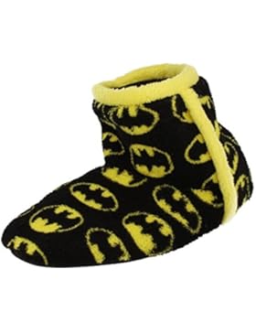 Jungen Kinder Hausschuhe Stiefel Neuheit Batman Fleece Ohne Bügel DC Comics Winter Warm Schuhe Schwarz Gelb