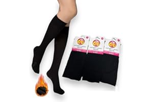 Lucchetti Socks Milano 3 Paia Gambaletti Termici Donna Invernali in Pile mIcrofibra Gambaletti Invernali Lunghi Calzettoni Calze Termiche