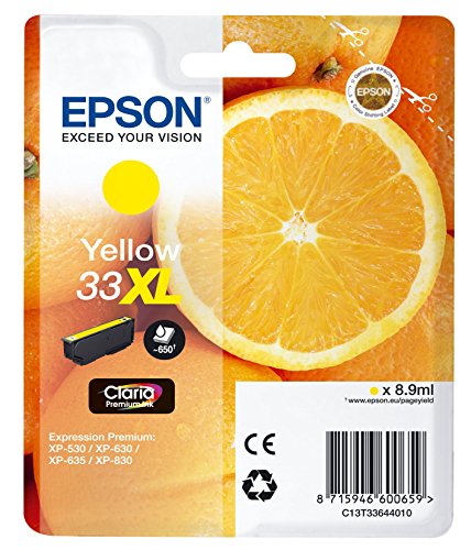 Epson T3364 Orange, Claria Premium Tinte, Text- und Hochglanzfotodruck XL (Singlepack) gelb
