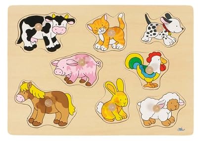 Goki Puzzle à Encastrements, Bébés Animaux