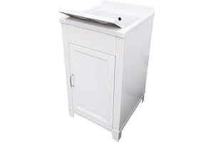 MONGARDI Mueble de 45 x 50 cm, kit de lavabo de resina y PVC, color blanco