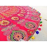 tela - 100% algodón. NANDNANDINI TEXTILE Mandala India Mandala Ronda de Playa Tapa de Playa Hippie Boho Mantel Gitana Toalla de Playa Toalla, Ronda Mat Yoga