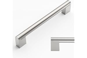 Amerdeco 10 Piezas Tiradores de Cocina 160mm Plata Para Armarios y Cajones - Tirador de Puerta Corredera de Acero Inoxidable - Manillas Para Muebles UK038
