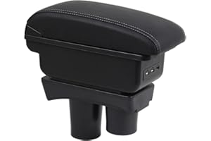 HRCHCG OYHCM Boîte d'accoudoir de voiture pour 301 / Citroen C-Elysee 2012-2017 Double-couche Console centrale boîte de rangement repose-bras avec Port de chargement