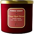 Purely Scent 3 Wick Luxury Candle – Large 400g Crispy Apple Wood Scented Candle | 10% Essential Oils | Natural Soy Wax | Long-Lasting Aromatherapy for Bath, Yoga, Sleep, Wedding, Party & Diwali Gifts
