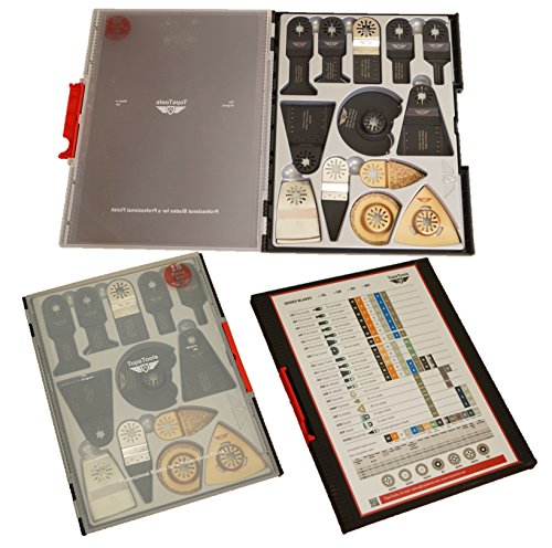 18 x topstools SW _ unk18 Mix Klingen Box Set für Bosch, Fein Multimaster, Multitalent, Makita, Milwaukee, Einhell, ergotools, Hitachi, Parkside, Ryobi, Worx, Workzone Multitool Multi Tool Zubehör - 2
