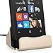 Produktbild Bescita USB Multi Ladestation für Mehrere Geräte mit Schalter Handy und Tablet Ladestation 10W 5V2A Dockingstation für Samsung Oneplus Huawei Smartphones Handys Tablets (Gold)
