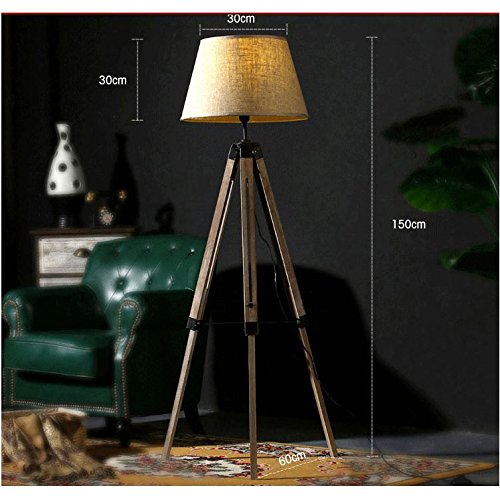 MOJO® Stehlampe Höhenverstellbar Stehleuchte Tripod Lampe Dreifuss (Schirm Beige, Beschläge Schwarz) mq-l63 - 3