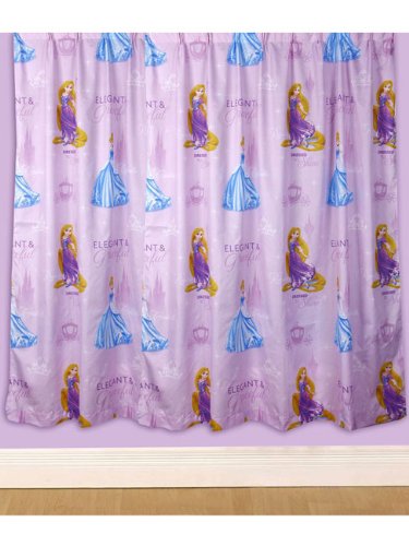 Character World 72-inch Disney Princess Sparkle Curtains, Multi-Color