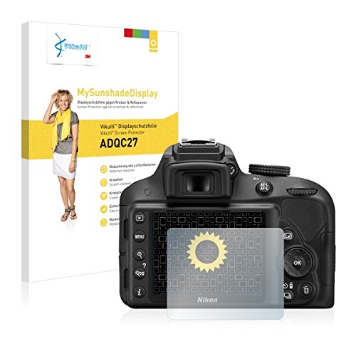 Vikuiti MySunshadeDisplay ADQC27 Film de protection d     cran Nikon D3300  cristallin et antireflet  application sans soufflures  d  coupe sur mesure 