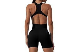 RPAEOY Mono Corto Mujer Jumpsuit Deportivo Espalda Abierta Monos Cortos Verano Fitness Enterizo Yoga Deporte Elegante Conjunto Entrenamiento Playa Gimnasio Ejercicio