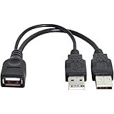 chenyang USB 2.0 Y Splitterkabel USB 2.0 Buchse auf Stecker Daten Ladekabel Verlängerungskabel mit zusätzlichem Stromversorgu