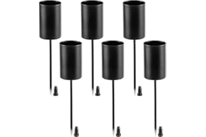 WISHSTAR Zestaw 6 świeczników na świece adwentowe, kolor czarny, ozdoba na świece, wieniec adwentowy, świecznik