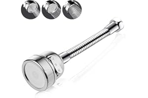 BONHHC Robinet de cuisine rotatif à économie d'eau Extension de robinet de cuisine/Filtre à buses rotatif à économie d'eau à 360 degrés/3 méthodes de sortie d'eau/augmentation de la pression de l'eau