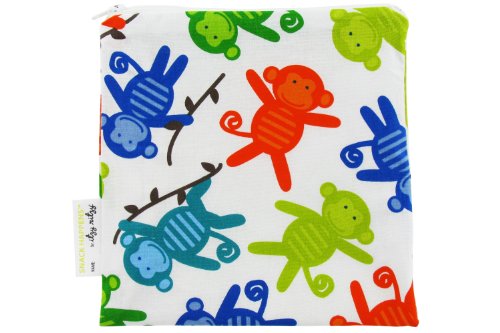 Itzy Ritzy Snack Happens Reusable Snack and Everything Bag Monkey Mania