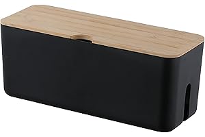 JIAMIAN Kabelbox Weiß, Steckdosenbox Kabelsammler Aufbewahrungsbox, Kabelmanagement Box, Kabelbox Aus Kunststoff, Kabelaufbewahrung Kabelbox, Kabel Verstecken(B)