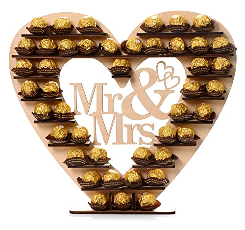 ASVP Shop “Mr & Mrs” Ferrero Rocher Herz Display Ständer Mittelstück Perfekt für Parties, Hochzeiten & Candy Bar - 5