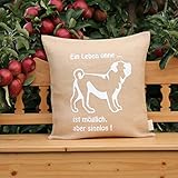 Kissenbezug aus Jute - Hund * Mops mit Spruch *